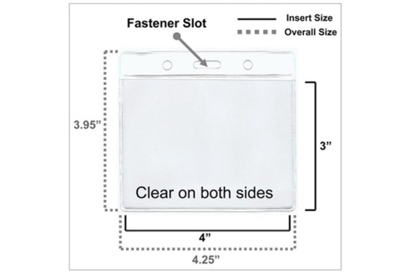 3x4 inch Horizontal Badge Holder