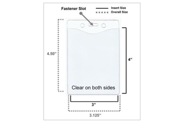4x3 inch Vertical Vinyl Badge Holder With Slot 4x3 inch Vertical Vinyl Badge Holder With Slot