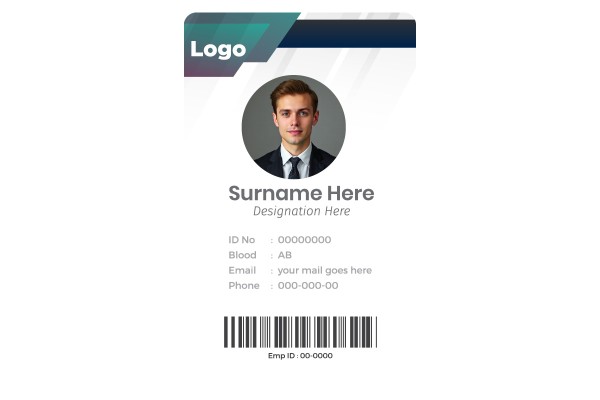 Modern Employee Business ID Security Badge